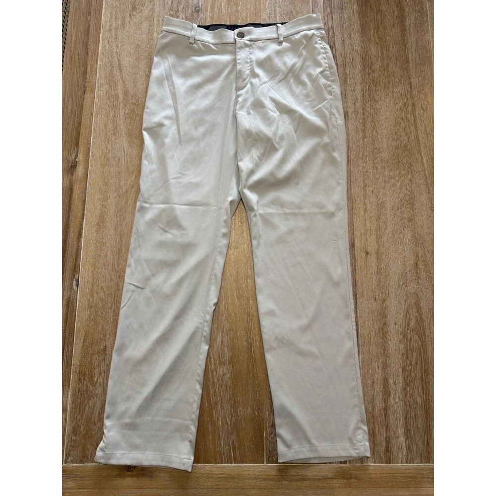 Nike Golf Flex Core Dri-FIT Pants Men's 33x32 Flat Front Light Bone Beige Cream
